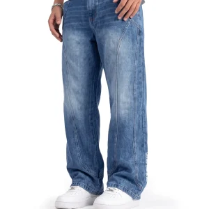 Cold Fade Pattern Straight Cut Jeans